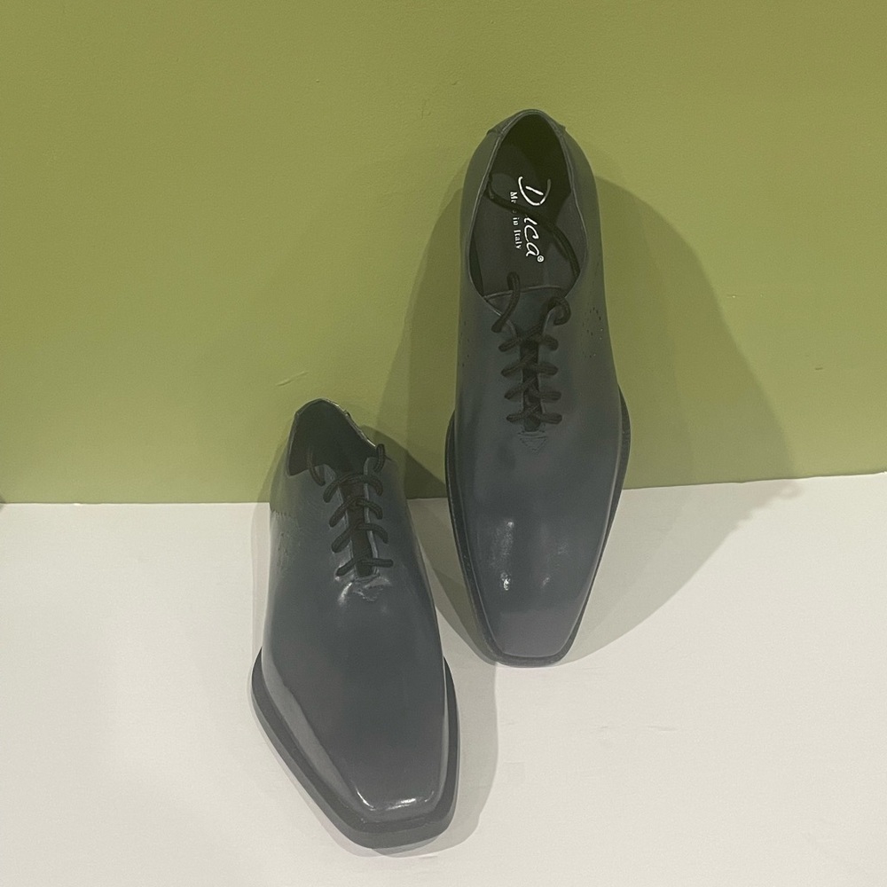 Duca shoes dressy leather calf gray Oxford size 11